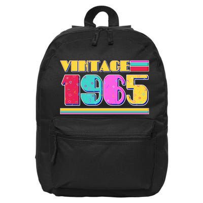 Vintage 80s Colors 1965 60th Birthday 16 in Basic Backpack