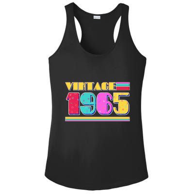Vintage 80s Colors 1965 60th Birthday Ladies PosiCharge Competitor Racerback Tank