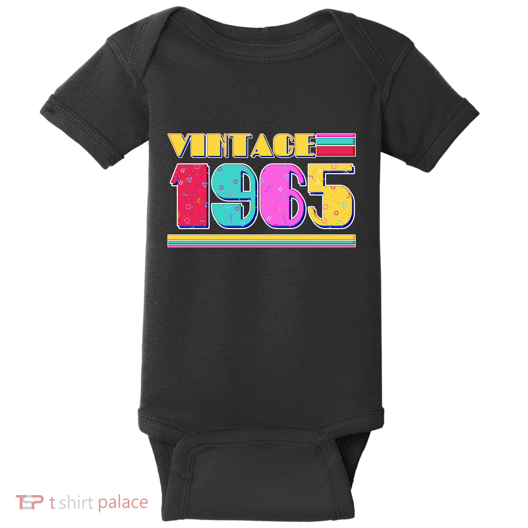 Vintage 80s Colors 1965 60th Birthday Baby Bodysuit