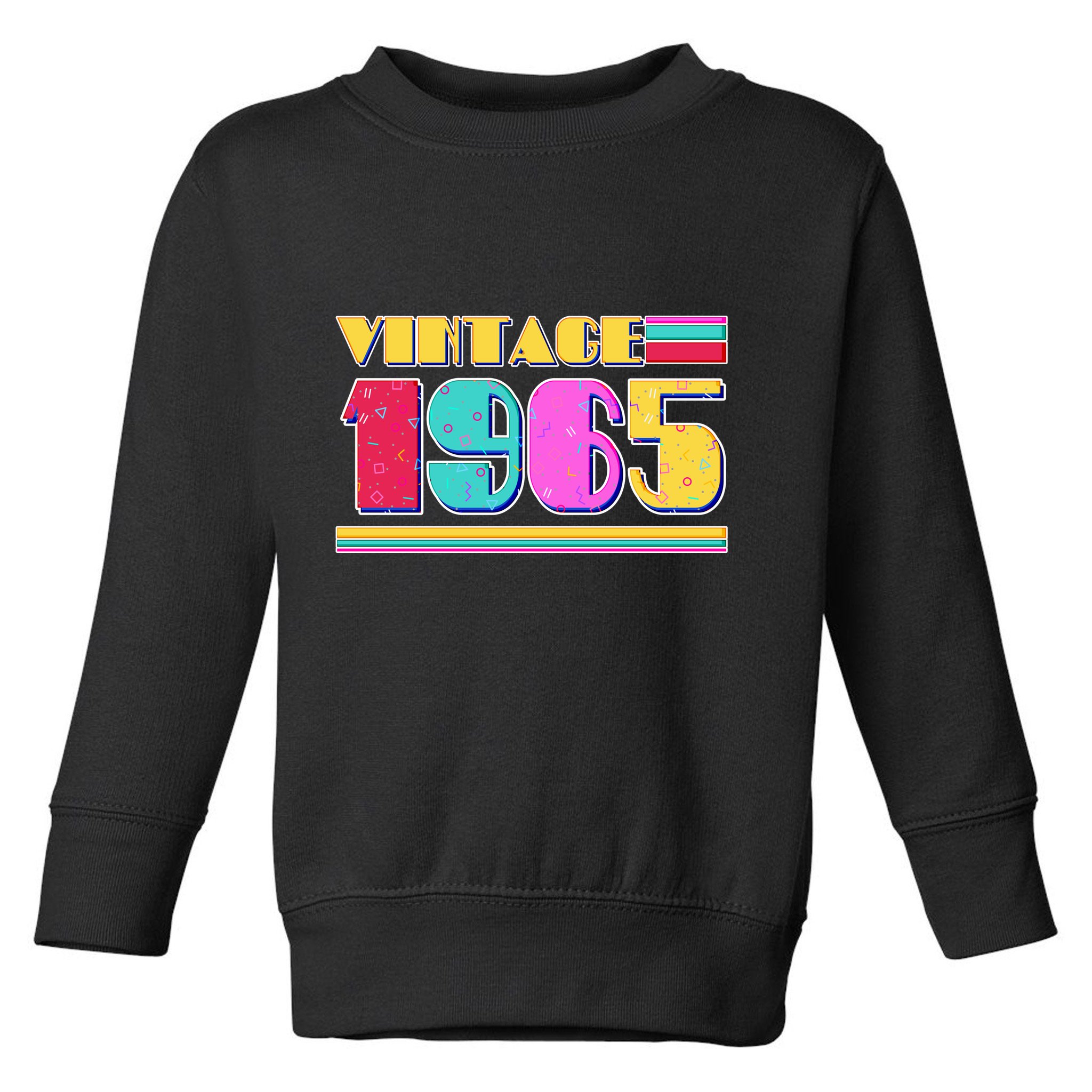 Vintage 80s Colors 1965 60th Birthday Toddler Sweatshirt