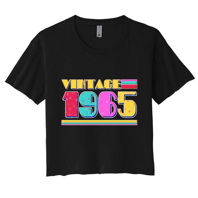 Vintage 80s Colors 1965 60th Birthday Crop Top