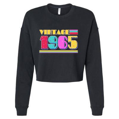 Vintage 80s Colors 1965 60th Birthday Cropped Pullover Crew