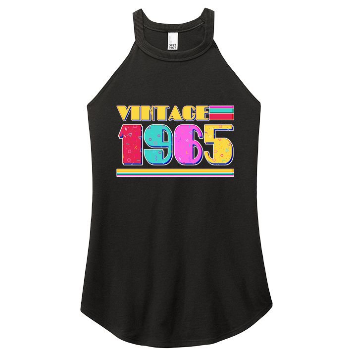 Vintage 80s Colors 1965 60th Birthday Women's Perfect Tri Rocker Tank