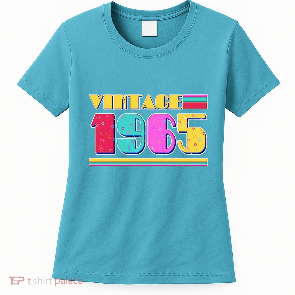 Vintage 80s Colors 1965 60th Birthday Womens T-Shirt