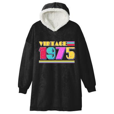 Vintage 80s Colors 1975 50th Birthday Hooded Wearable Blanket