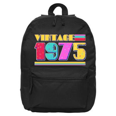 Vintage 80s Colors 1975 50th Birthday 16 in Basic Backpack