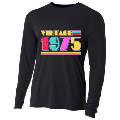 Vintage 80s Colors 1975 50th Birthday Cooling Performance Long Sleeve Crew