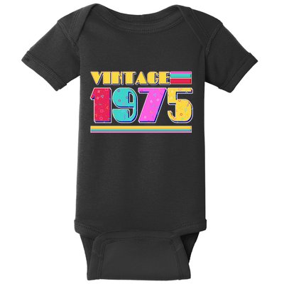 Vintage 80s Colors 1975 50th Birthday Baby Bodysuit