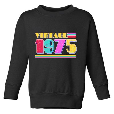 Vintage 80s Colors 1975 50th Birthday Toddler Sweatshirt