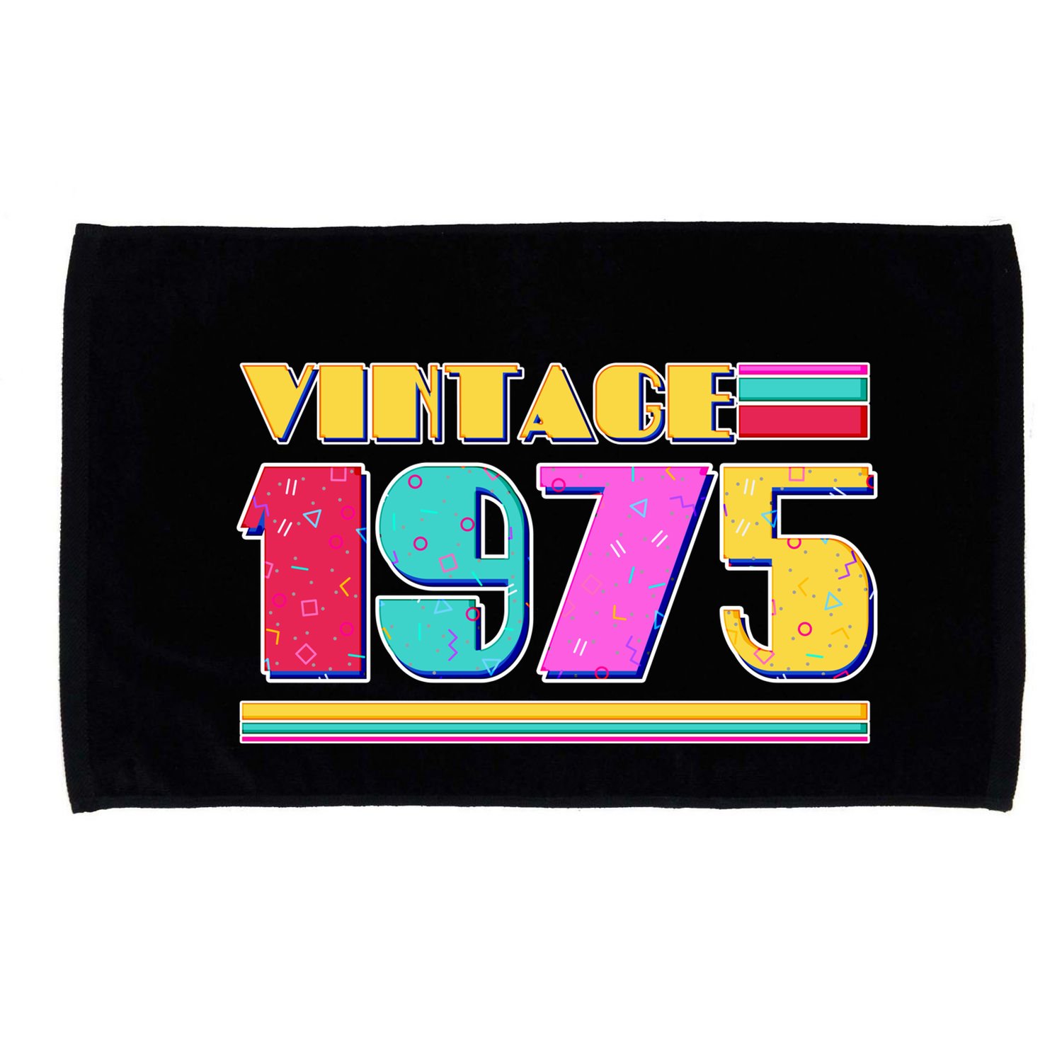Vintage 80s Colors 1975 50th Birthday Microfiber Hand Towel