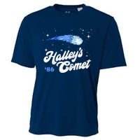 Vintage 80S HalleyS Comet Retro Space Lover Distressed Cooling Performance Crew T-Shirt