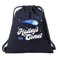 Vintage 80S HalleyS Comet Retro Space Lover Distressed Drawstring Bag