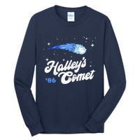 Vintage 80S HalleyS Comet Retro Space Lover Distressed Tall Long Sleeve T-Shirt