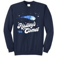 Vintage 80S HalleyS Comet Retro Space Lover Distressed Tall Sweatshirt