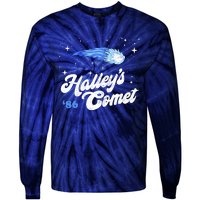 Vintage 80S HalleyS Comet Retro Space Lover Distressed Tie-Dye Long Sleeve Shirt