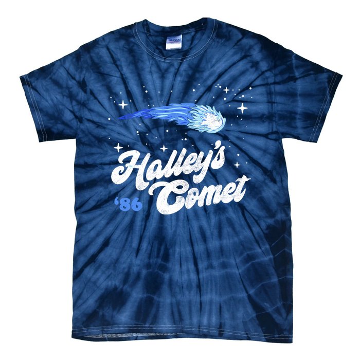 Vintage 80S HalleyS Comet Retro Space Lover Distressed Tie-Dye T-Shirt