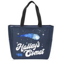 Vintage 80S HalleyS Comet Retro Space Lover Distressed Zip Tote Bag