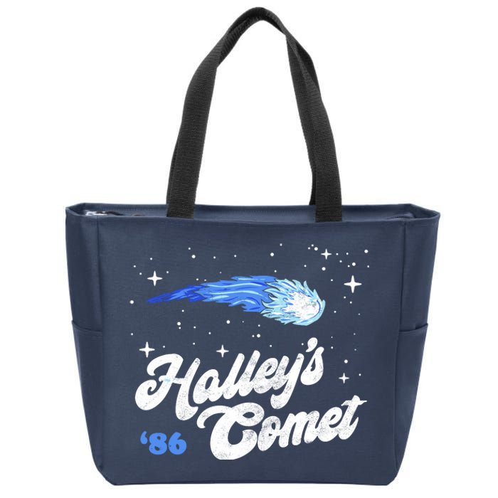 Vintage 80S HalleyS Comet Retro Space Lover Distressed Zip Tote Bag