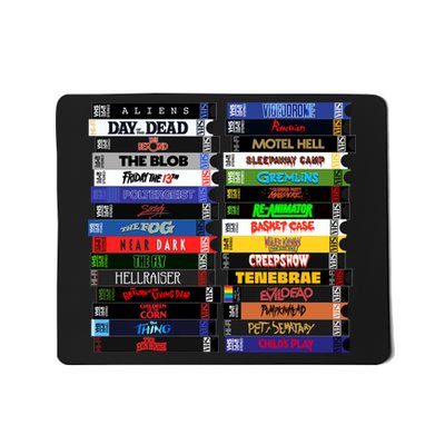 Vhs 80s Horror Movie Stacks Mousepad