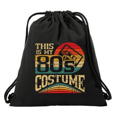 Vintage 80s Outfit This Is My 80S Costume Party Drawstring Bag