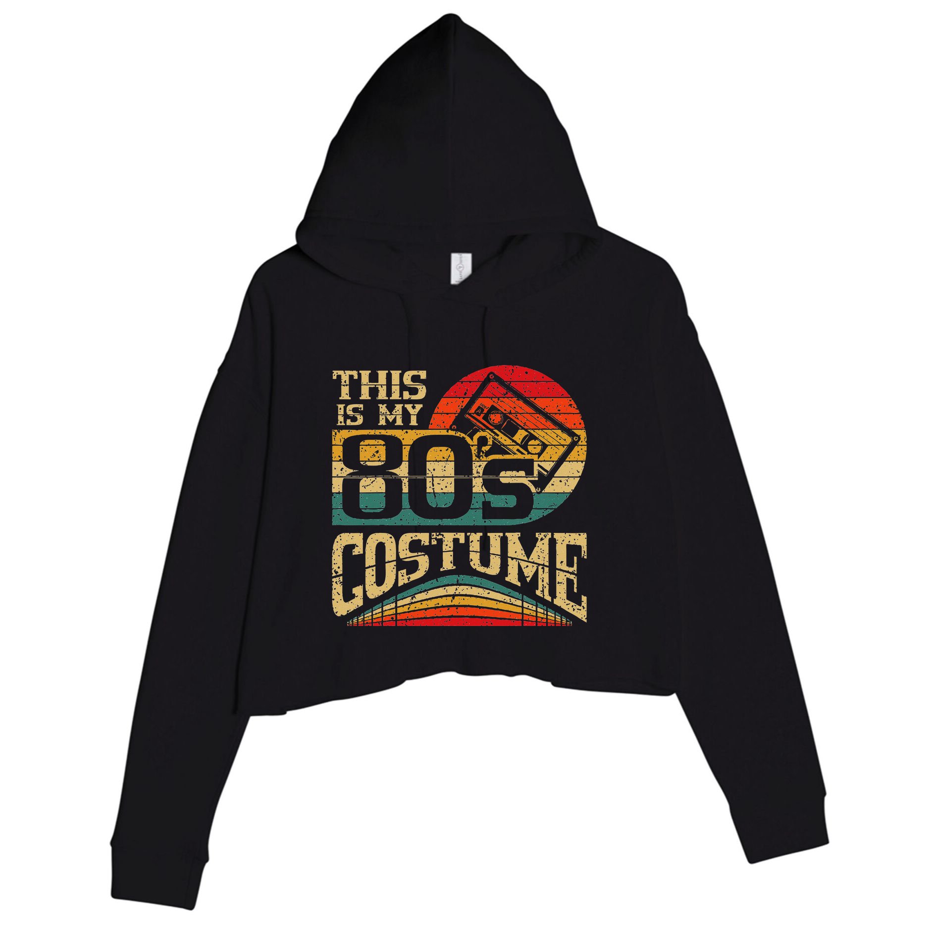 Vintage 80s Outfit This Is My 80S Costume Party Crop Fleece Hoodie