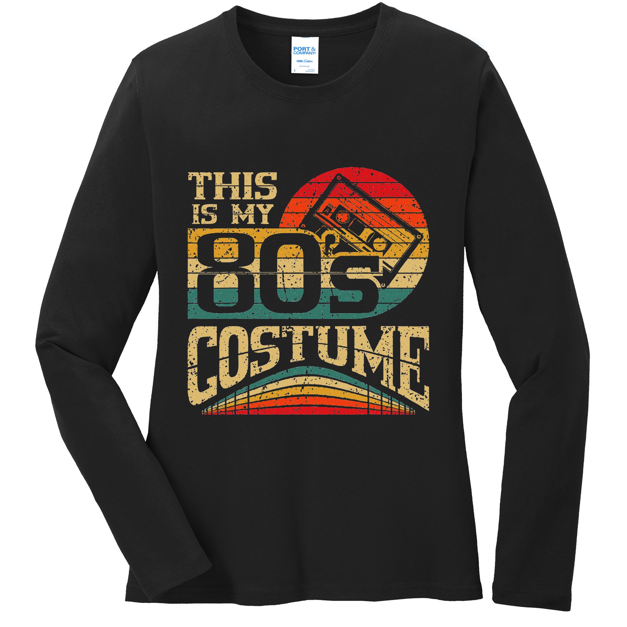 Vintage 80s Outfit This Is My 80S Costume Party Ladies Long Sleeve Shirt