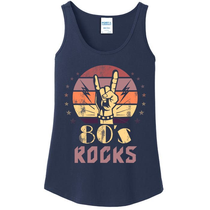 Vintage 80S Rock Bands Eighties 80s Party Retro Music Band Ladies Essential Tank