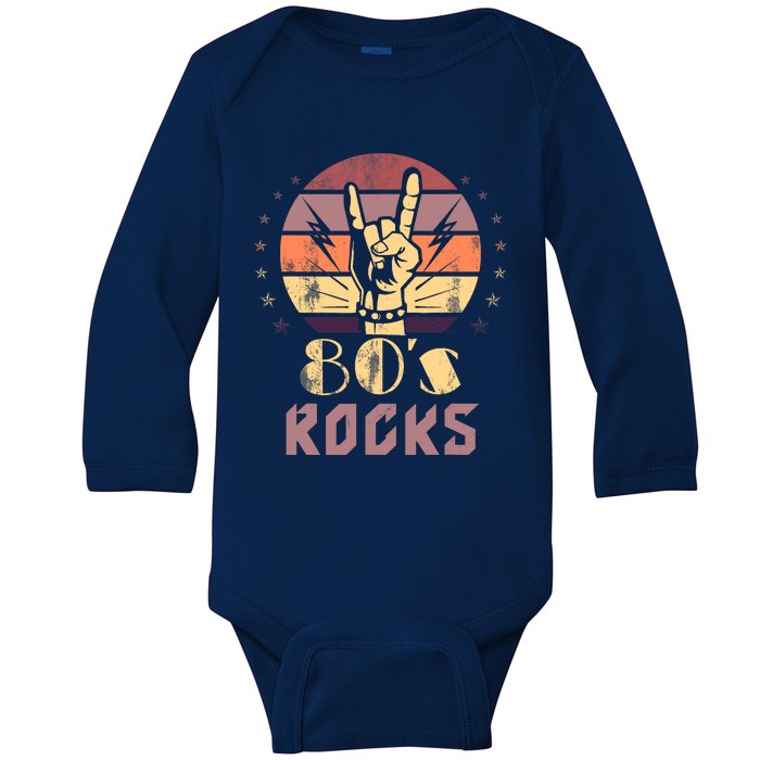 Vintage 80S Rock Bands Eighties 80s Party Retro Music Band Baby Long Sleeve Bodysuit