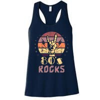 Vintage 80S Rock Bands Eighties 80s Party Retro Music Band Women's Racerback Tank