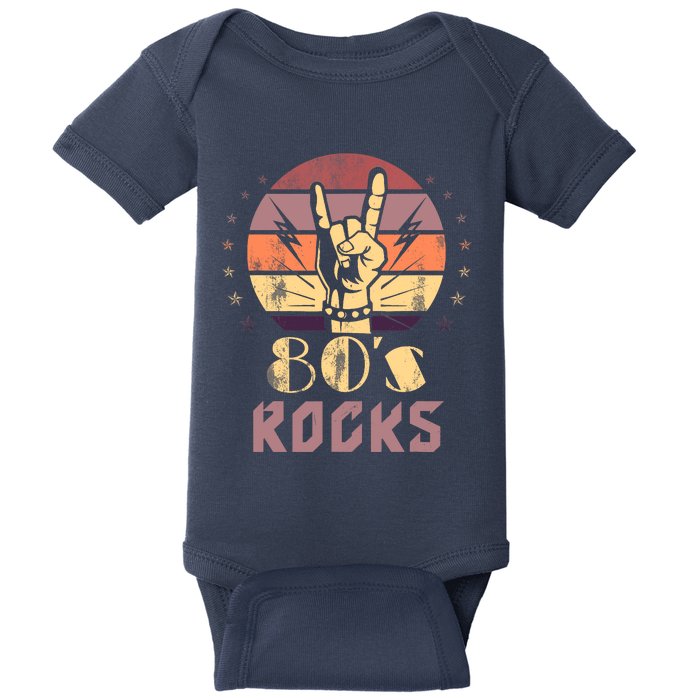 Vintage 80S Rock Bands Eighties 80s Party Retro Music Band Baby Bodysuit