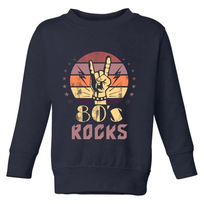 Vintage 80S Rock Bands Eighties 80s Party Retro Music Band Toddler Sweatshirt
