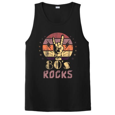 Vintage 80S Rock Bands Eighties 80s Party Retro Music Band PosiCharge Competitor Tank