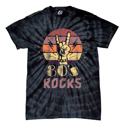 Vintage 80S Rock Bands Eighties 80s Party Retro Music Band Tie-Dye T-Shirt