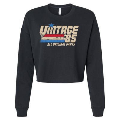 Vintage '85 Retro 40th Birthday Top For Men 1985 Dad Usa 40 Cropped Pullover Crew