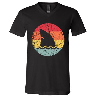 Ventage 80s Shark Clothes Shark Party V-Neck T-Shirt