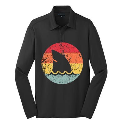 Ventage 80s Shark Clothes Shark Party Silk Touch Performance Long Sleeve Polo