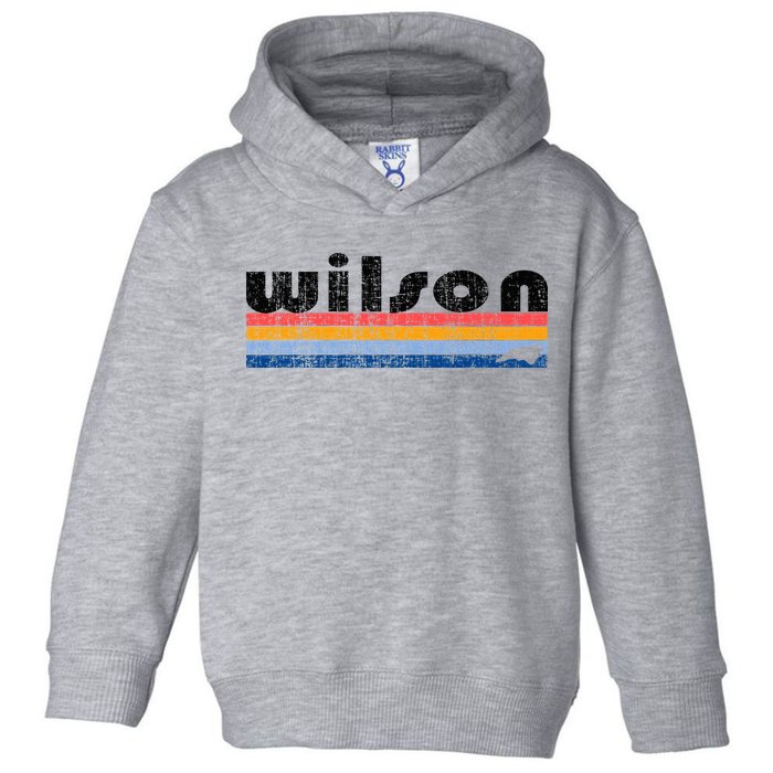 Vintage 80s Style Wilson Nc Toddler Hoodie