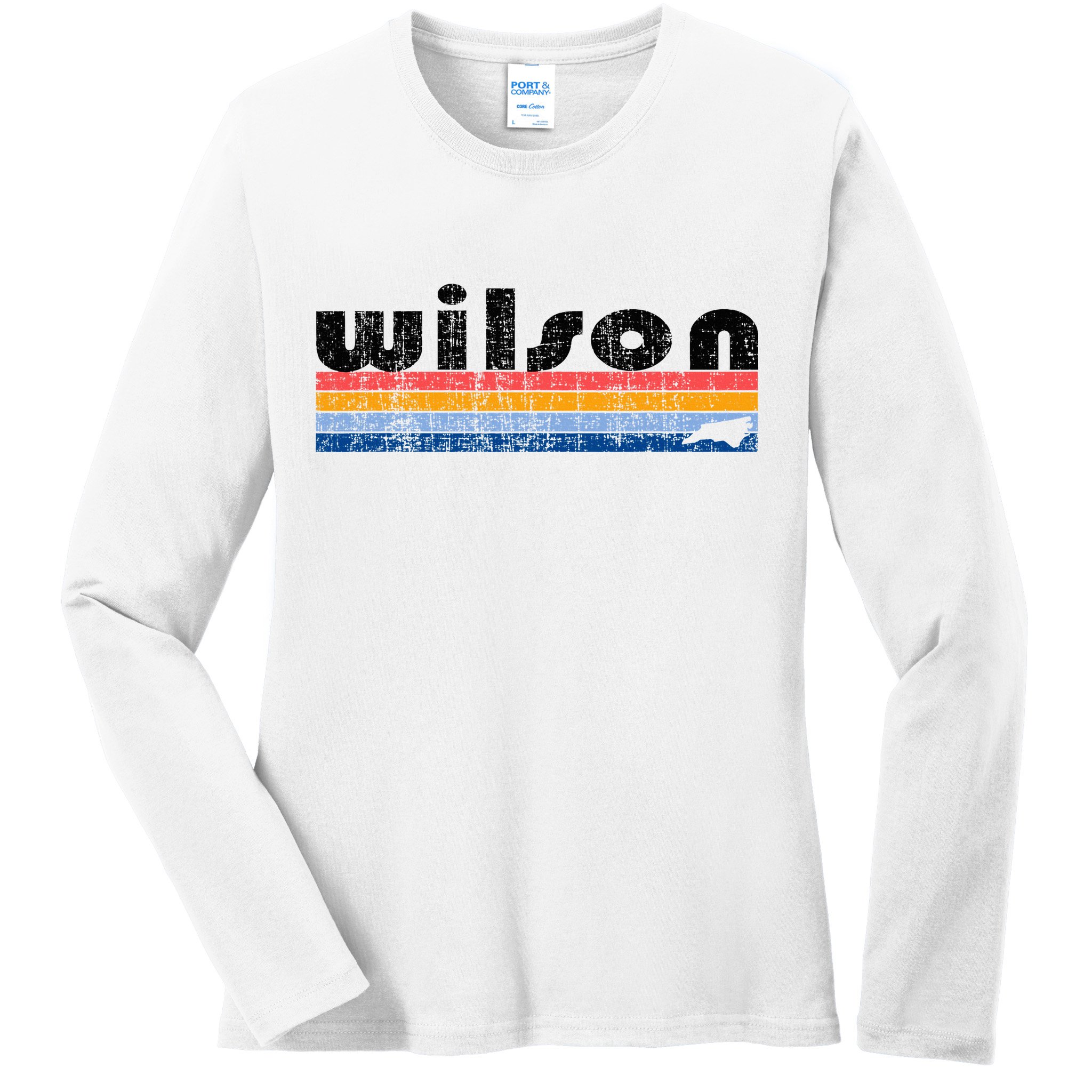 Vintage 80s Style Wilson Nc Ladies Long Sleeve Shirt
