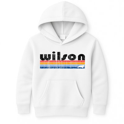 Vintage 80s Style Wilson Nc Kids Hoodie