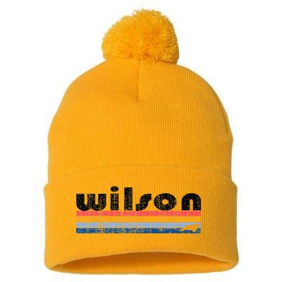 Vintage 80s Style Wilson NC Pom Pom 12in Knit Beanie