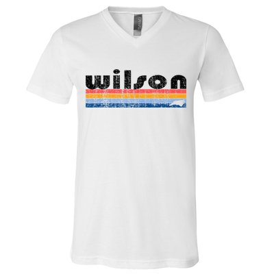 Vintage 80s Style Wilson NC V-Neck T-Shirt