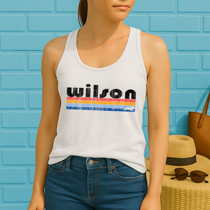 Vintage 80s Style Wilson NC Womens Tank Top