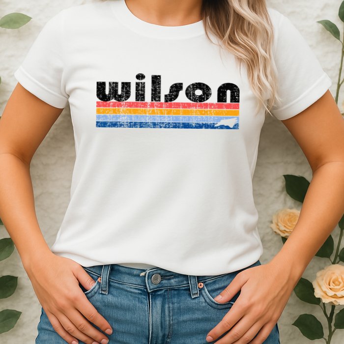 Vintage 80s Style Wilson NC Womens T-Shirt