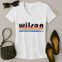 Vintage 80s Style Wilson NC Women's V-Neck T-Shirt
