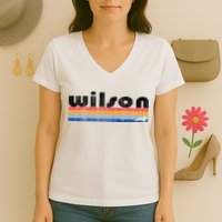 Vintage 80s Style Wilson NC Women's V-Neck T-Shirt
