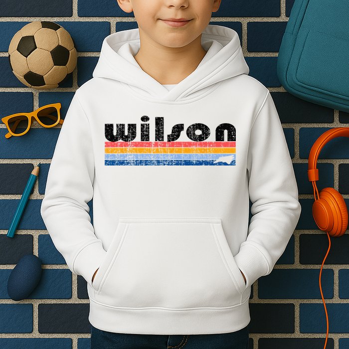 Vintage 80s Style Wilson NC Kids Hoodie