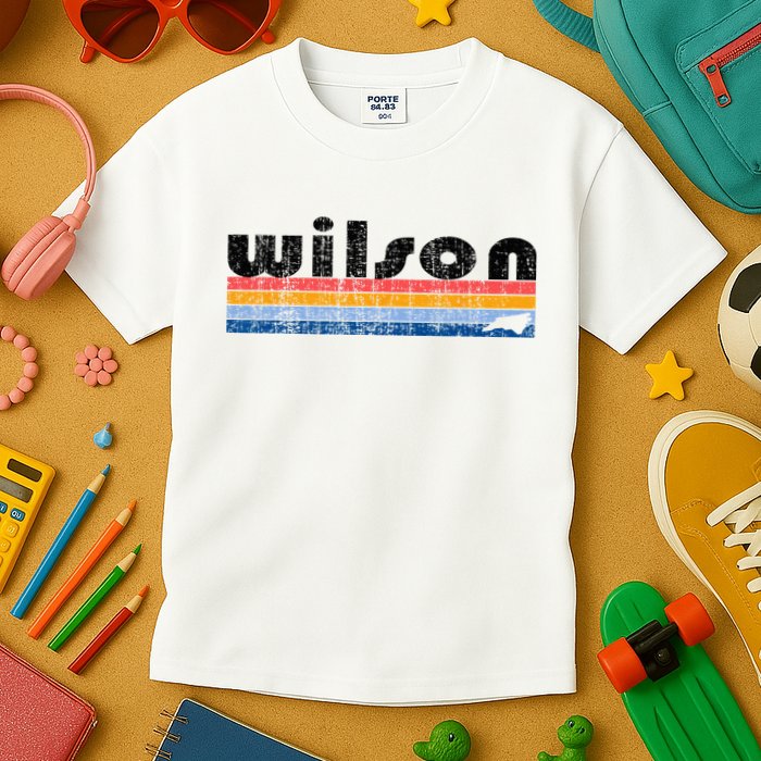 Vintage 80s Style Wilson NC Kids T-Shirt