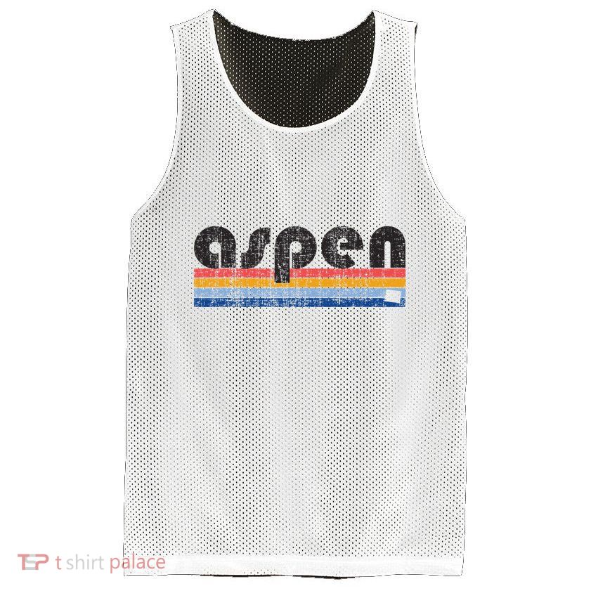 Vintage 80s Style Aspen Co Mesh Reversible Basketball Jersey Tank
