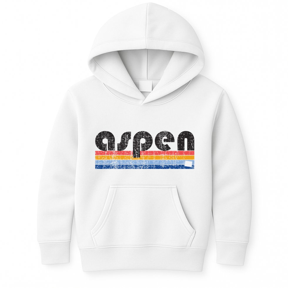 Vintage 80s Style Aspen Co Kids Hoodie