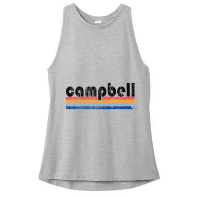 Vintage 80s Style Campbell Ca Ladies PosiCharge Tri-Blend Wicking Tank